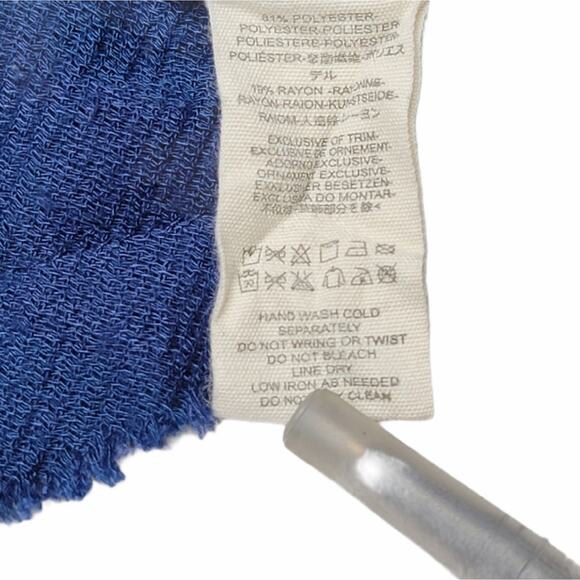 Free People Top Blue Plaid Ombre Button Up Down Vest Shirt Size Small Petite SP - Picture 4 of 4